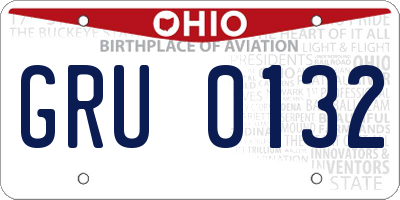 OH license plate GRU0132