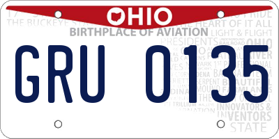 OH license plate GRU0135