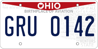 OH license plate GRU0142