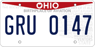 OH license plate GRU0147