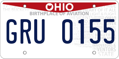 OH license plate GRU0155