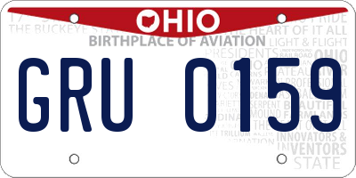 OH license plate GRU0159