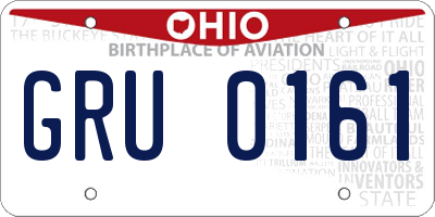 OH license plate GRU0161