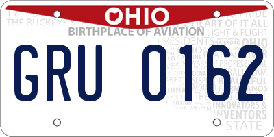 OH license plate GRU0162