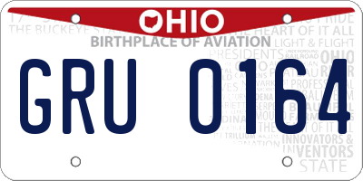 OH license plate GRU0164