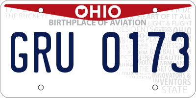 OH license plate GRU0173