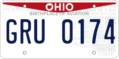 OH license plate GRU0174