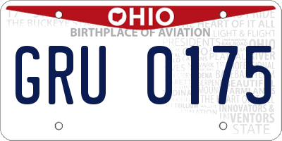 OH license plate GRU0175