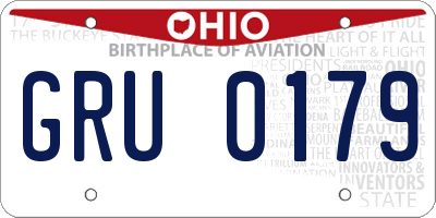 OH license plate GRU0179