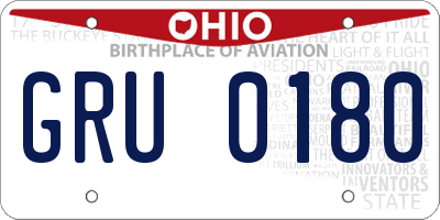 OH license plate GRU0180