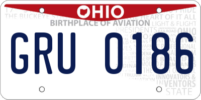 OH license plate GRU0186
