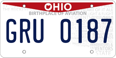 OH license plate GRU0187