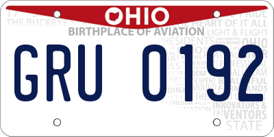 OH license plate GRU0192