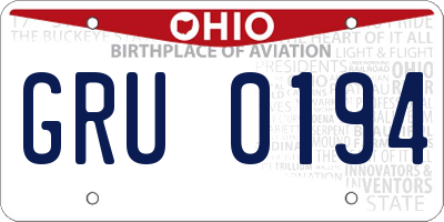 OH license plate GRU0194