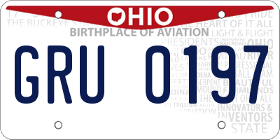 OH license plate GRU0197