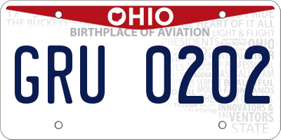 OH license plate GRU0202