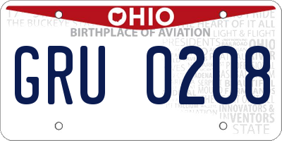OH license plate GRU0208