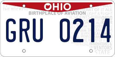 OH license plate GRU0214