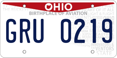 OH license plate GRU0219