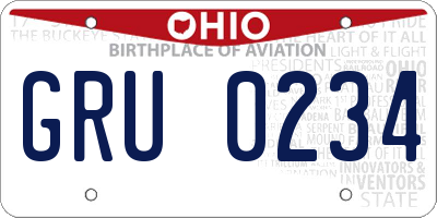 OH license plate GRU0234