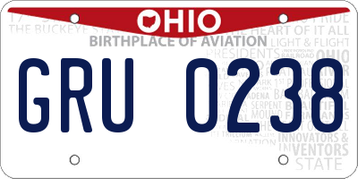 OH license plate GRU0238
