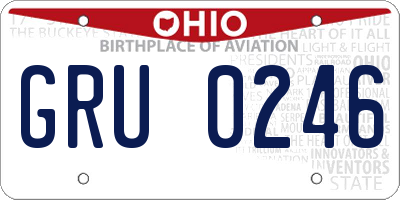 OH license plate GRU0246