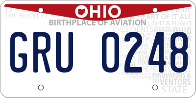 OH license plate GRU0248