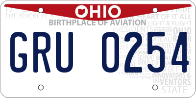 OH license plate GRU0254