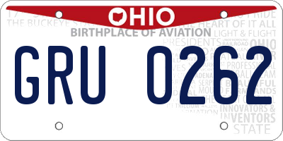 OH license plate GRU0262