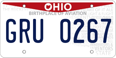 OH license plate GRU0267