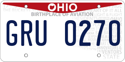 OH license plate GRU0270