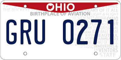 OH license plate GRU0271