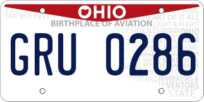 OH license plate GRU0286