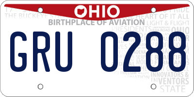 OH license plate GRU0288