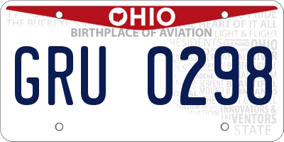 OH license plate GRU0298
