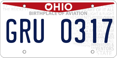 OH license plate GRU0317