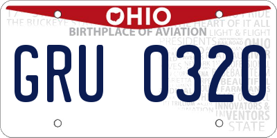 OH license plate GRU0320