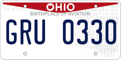 OH license plate GRU0330
