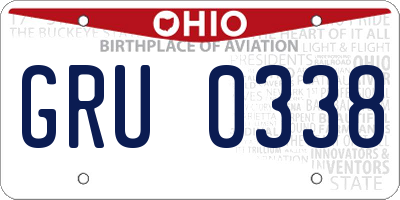 OH license plate GRU0338