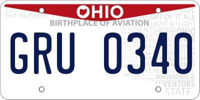 OH license plate GRU0340