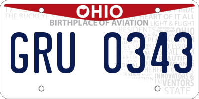 OH license plate GRU0343