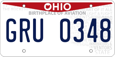 OH license plate GRU0348