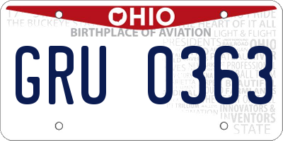 OH license plate GRU0363
