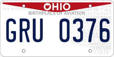 OH license plate GRU0376