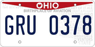 OH license plate GRU0378