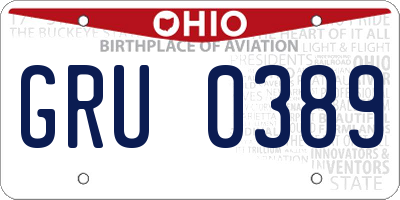 OH license plate GRU0389