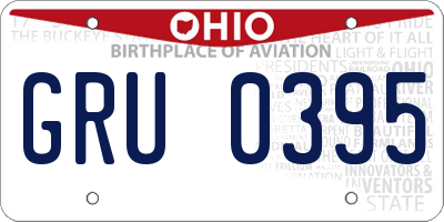 OH license plate GRU0395