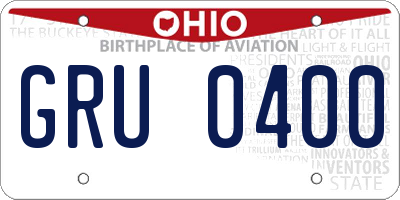 OH license plate GRU0400