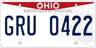 OH license plate GRU0422