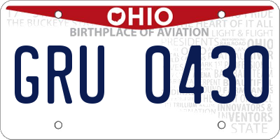 OH license plate GRU0430
